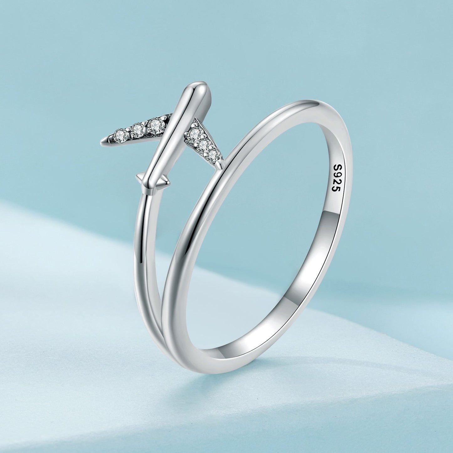 925 Sterling Silver Ring with Pavé Setting CZ, Size 6.0, Oxidized Finish for Women