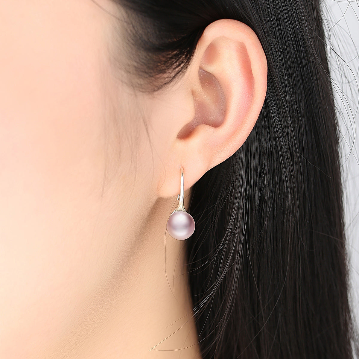 925 Sterling Silver Oxidized Pearl Earrings for Women