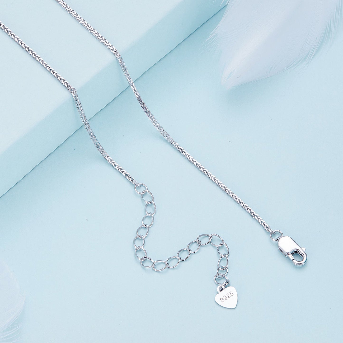 925 Sterling Silver Platinum Plated 45cm Chain Length Necklace for Women