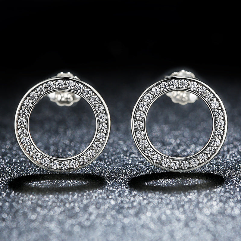 925 Sterling Silver Pavé Setting CZ Earrings