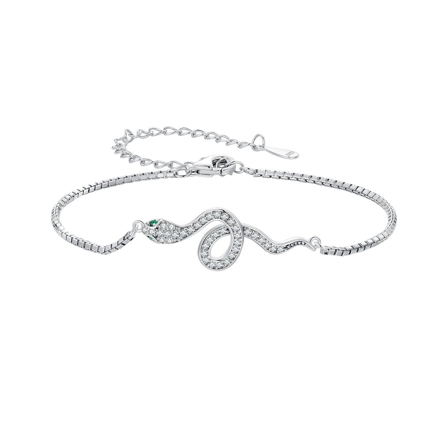 S925 Sterling Silver & Pavé CZ Platinum-Plated Bracelet