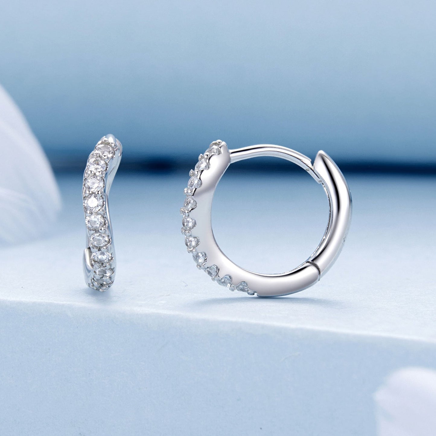925 Sterling Silver Pavé CZ Earrings for Women