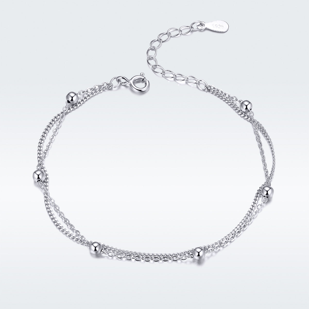 925 Sterling Silver Adjustable 19cm Bracelet for Women