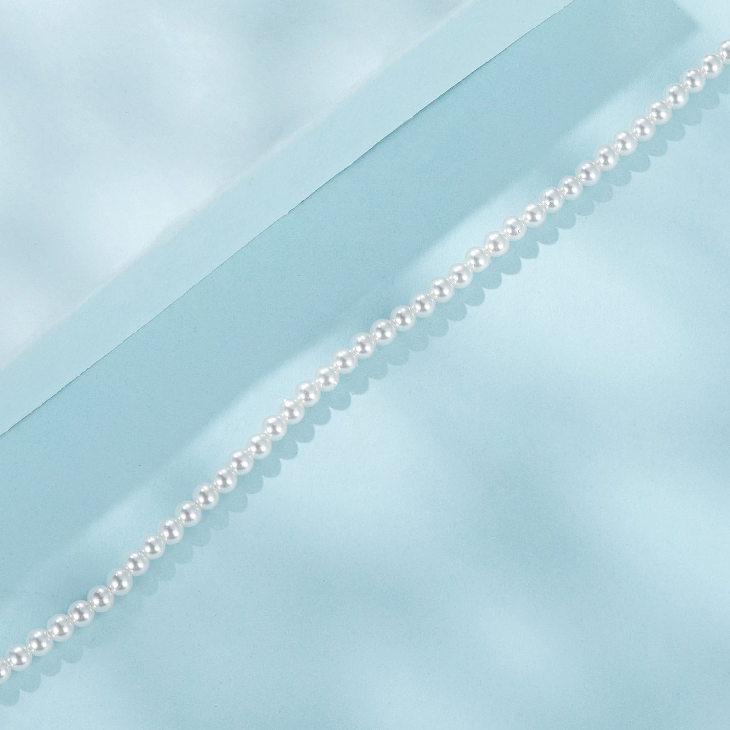 925 Sterling Silver White Gold Plated Shell Pearl Bracelet 16+6cm for Women