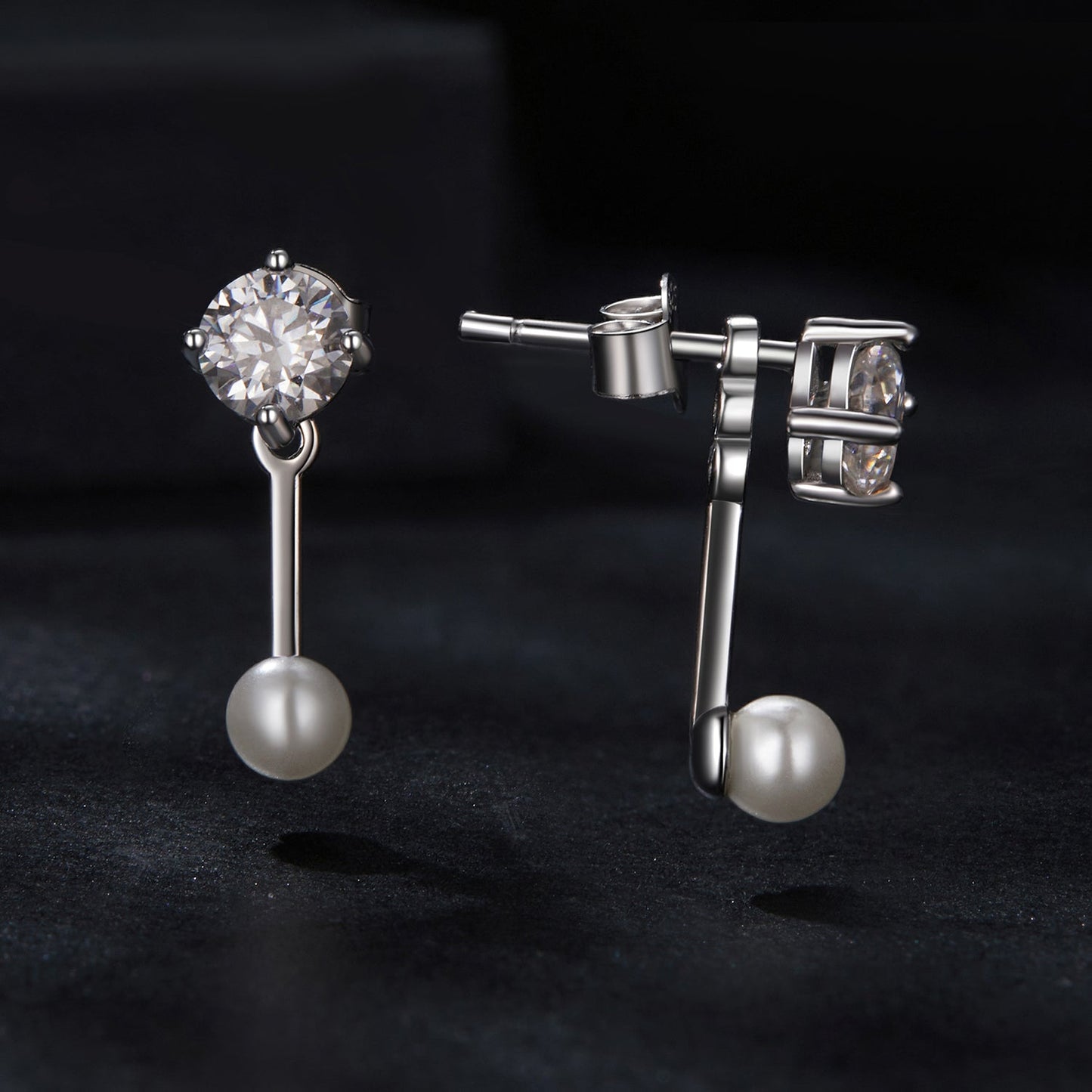 925 Sterling Silver 0.50 Carat Moissanite Earrings for Women