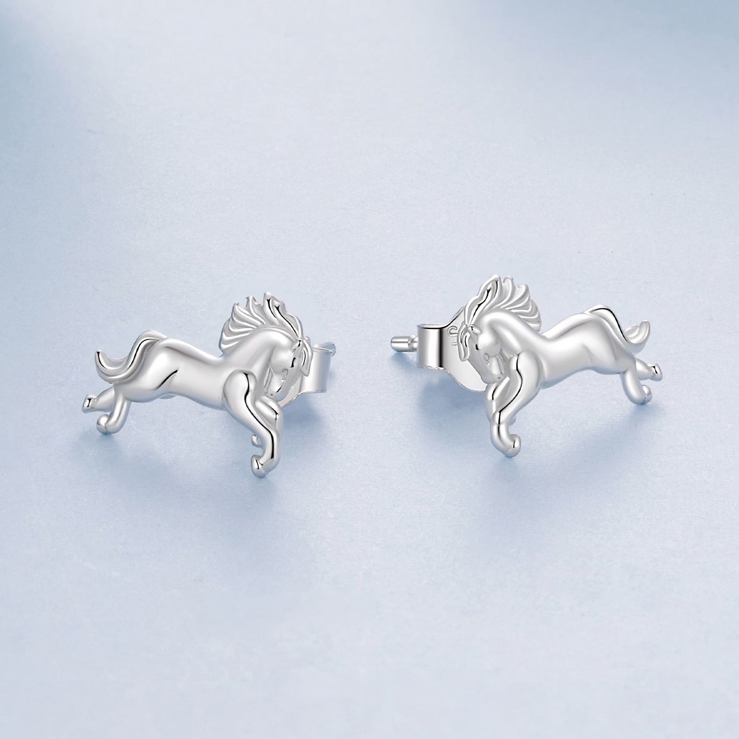 925 Sterling Silver Earrings 0.9*1.3cm with White Gold Plating for Women