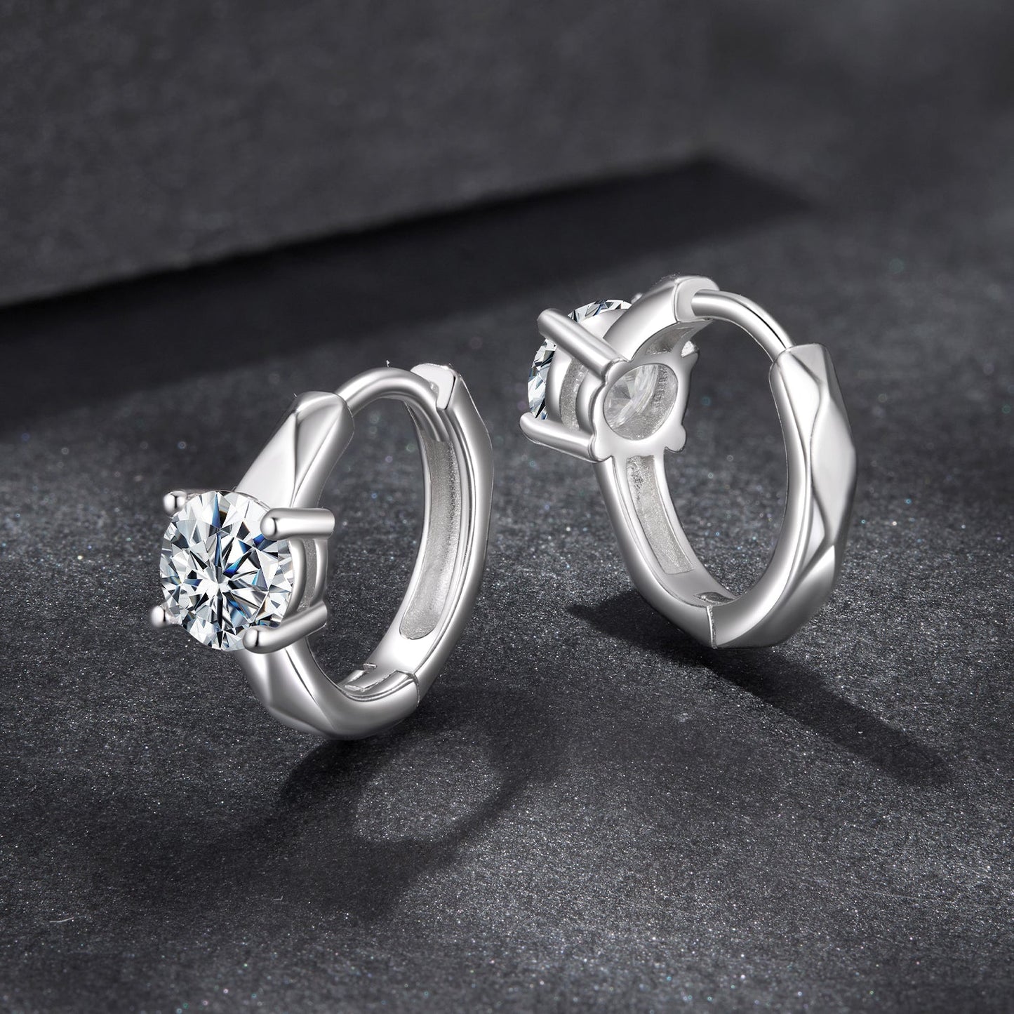 925 Sterling Silver Moissanite 0.50 Carat Earrings for Women