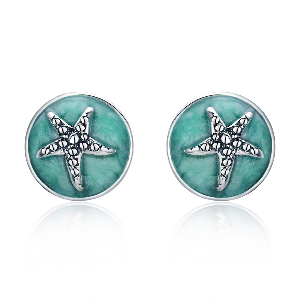 925 Sterling Silver Oxidized Enamel Earrings