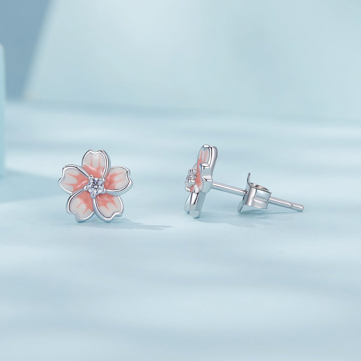 925 Sterling Silver Multi-Color Enamel Pavé CZ Earrings