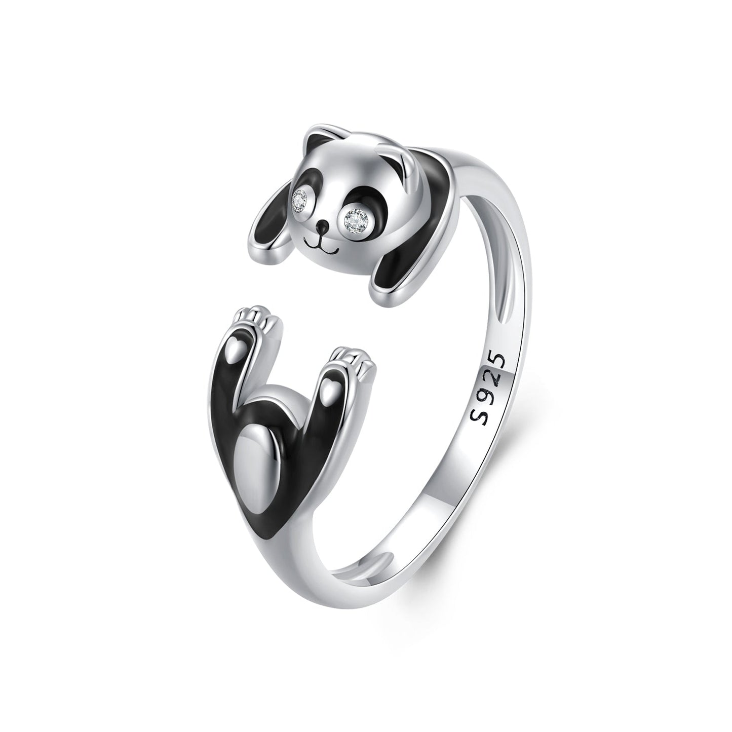 925 Sterling Silver Enamel Process Pavé Setting CZ Ring for Women