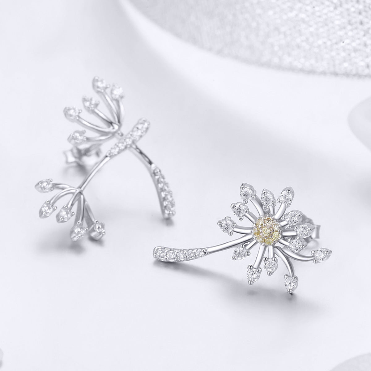 925 Sterling Silver Jewelry Set with Pavé Setting CZ, 2.0*1.4cm