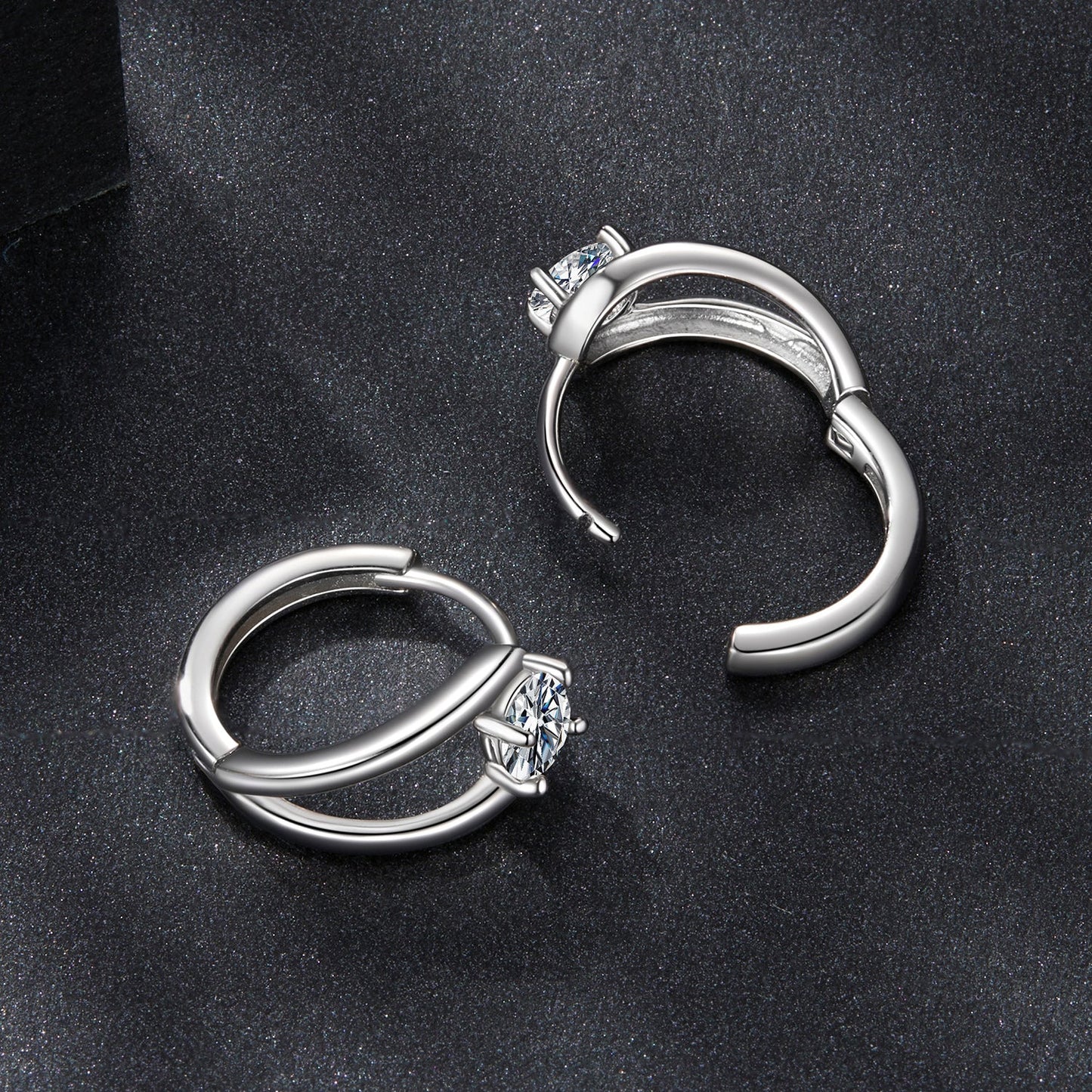 925 Sterling Silver 0.40 Carat Moissanite Earrings for Women