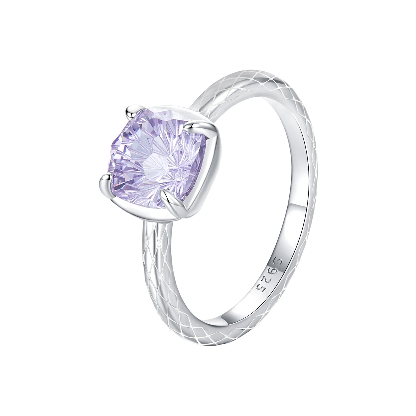 925 Sterling Silver Ring with Pavé Setting CZ, Size 6.0