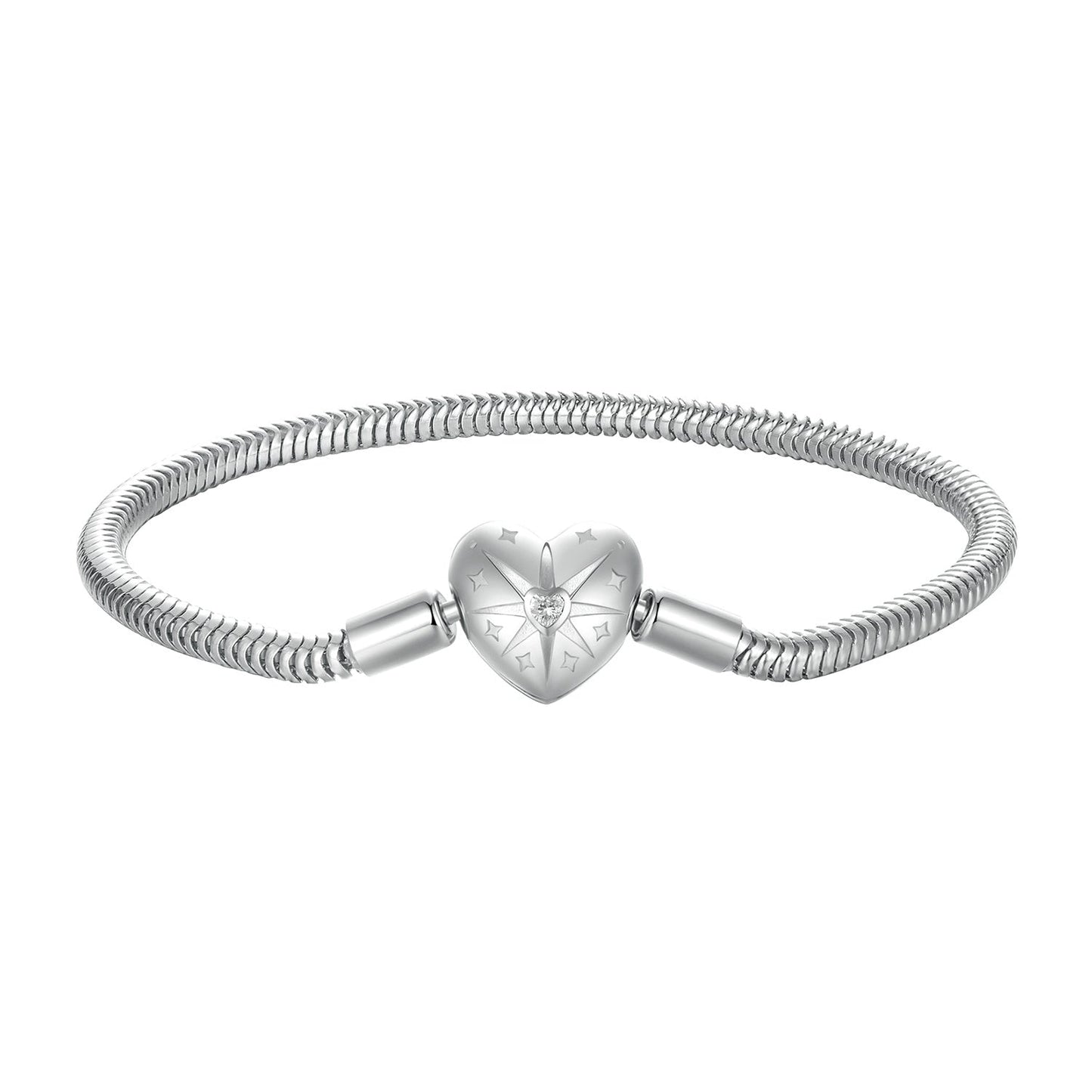 925 Sterling Silver + Pavé Setting White Gold Bracelet 17.0cm for Women