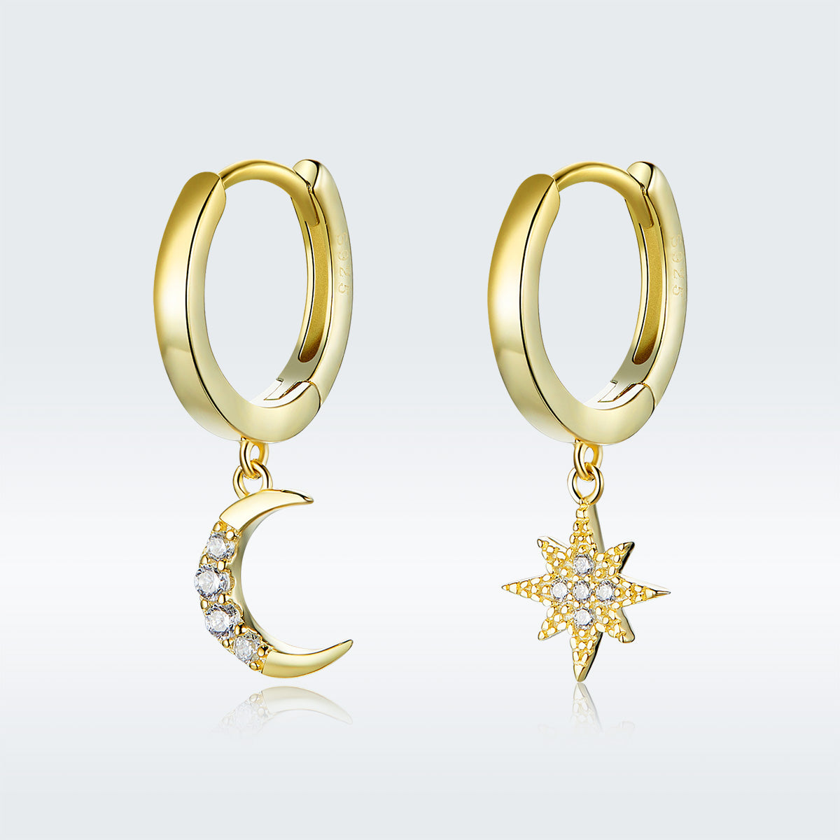 925 Sterling Silver and Gold Plated Pavé Setting CZ Earrings for Women