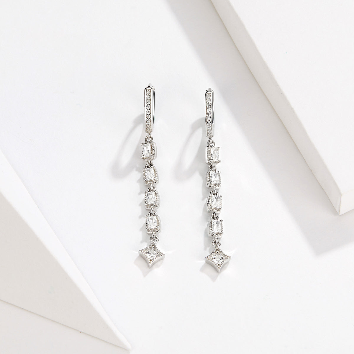 925 Sterling Silver Earrings with Pavé Set CZ