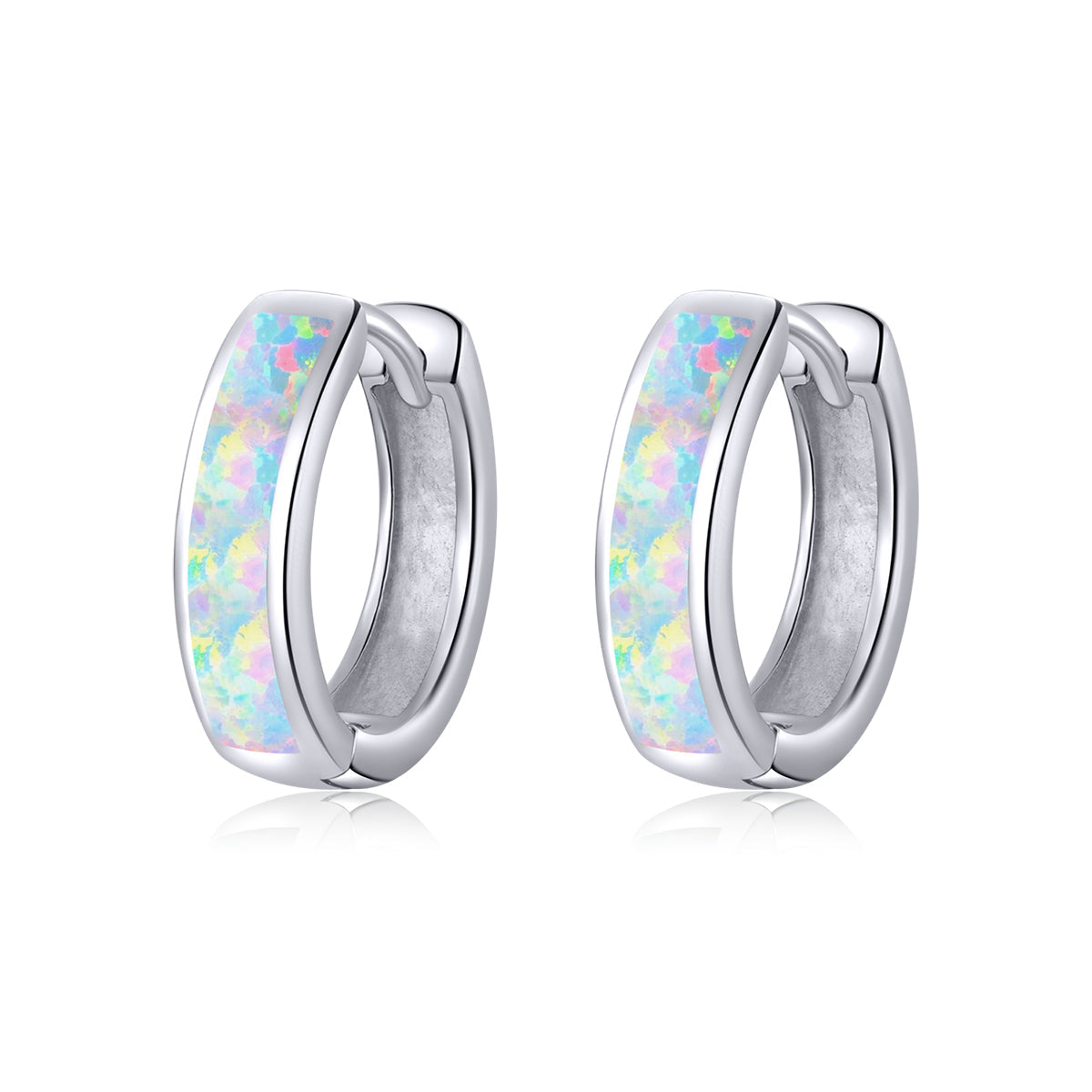 925 Sterling Silver Opal Earrings for Women