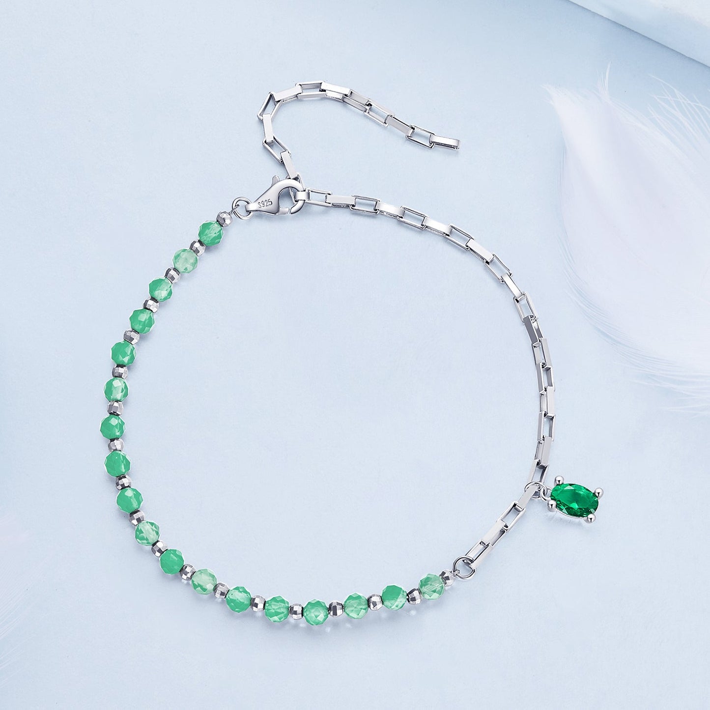 925 Sterling Silver Bracelet with Pavé Setting CZ - 210mm - for Women