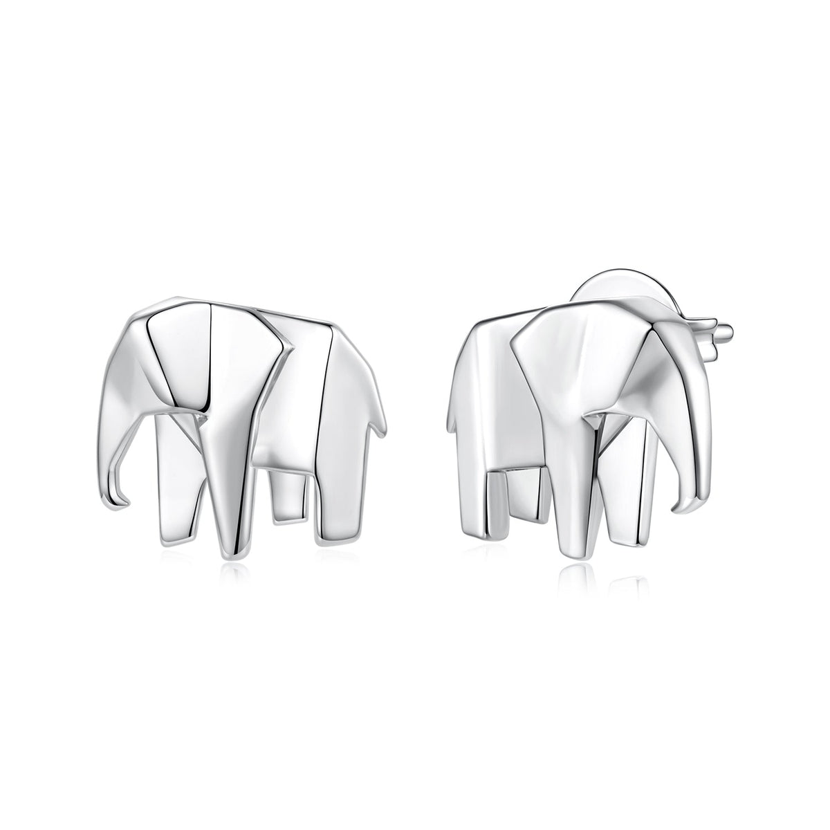 925 Silver Needle White Gold Plated Brass 1.0 x 1.1 cm Earrings for Women
