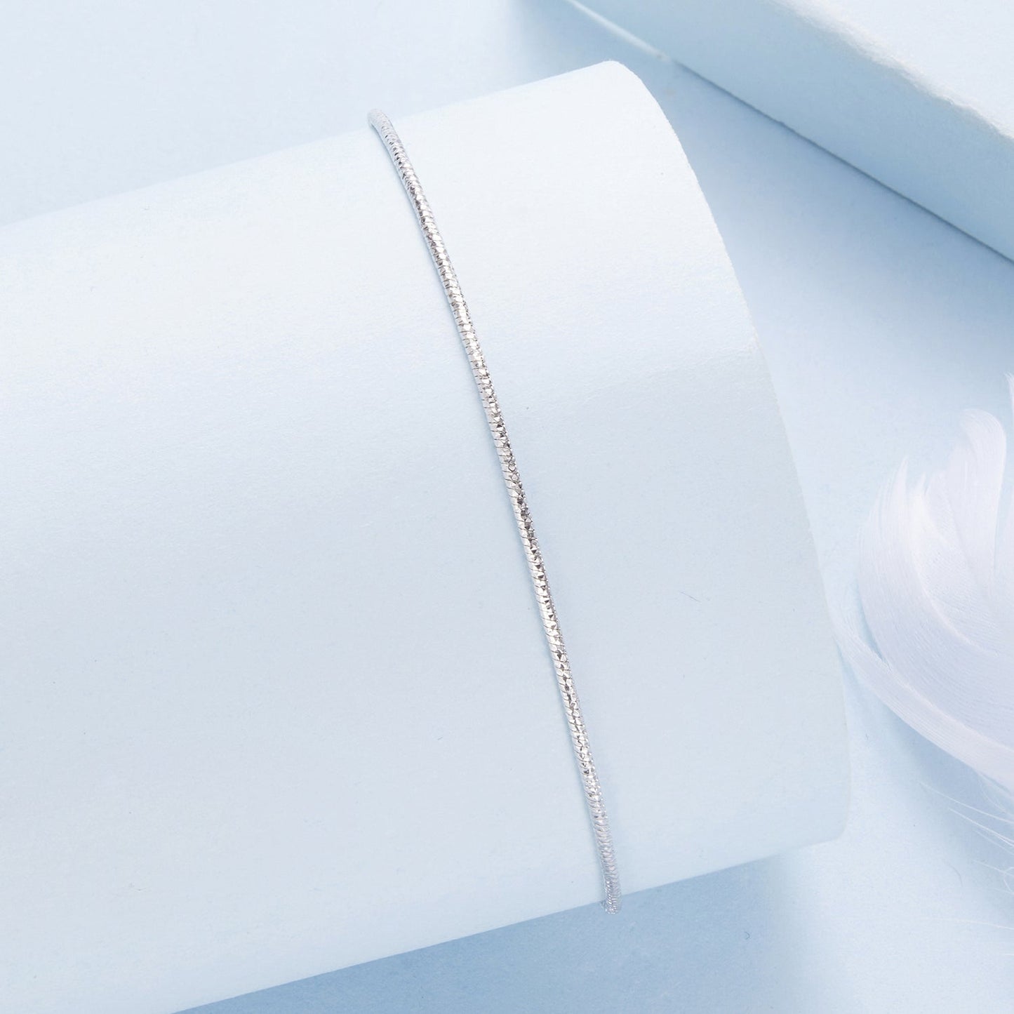 925 Sterling Silver Plated White Gold Adjustable Bracelet for Women