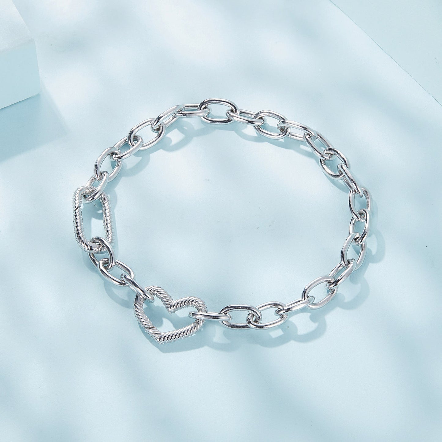 925 Sterling Silver Plated 190mm Bracelet for Women