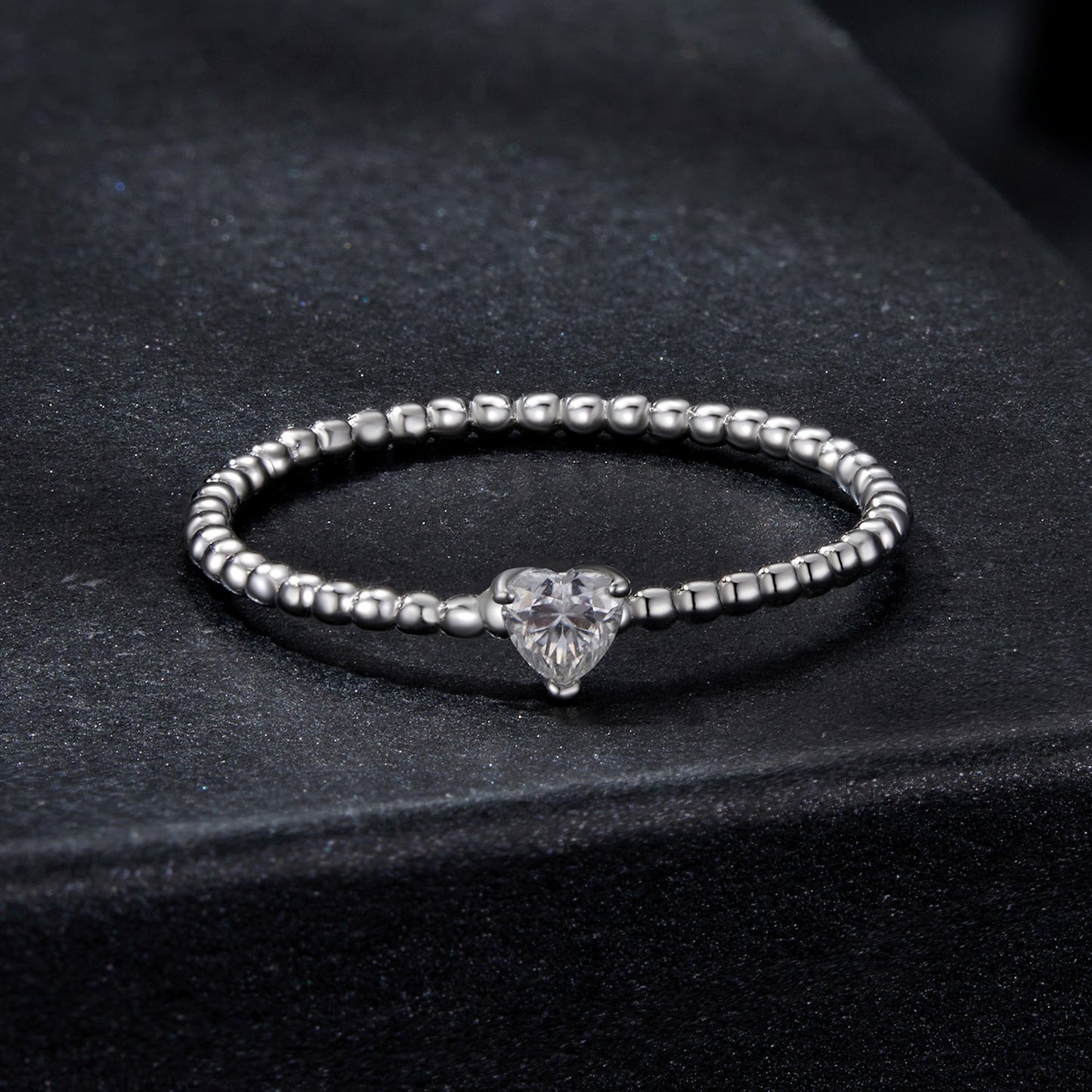 925 Sterling Silver Moissanite Ring Size 6 Plated White Gold