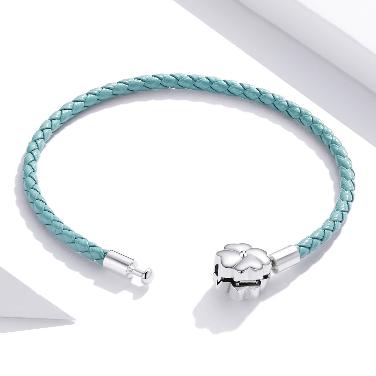925 Sterling Silver and Leather 17cm Bracelet