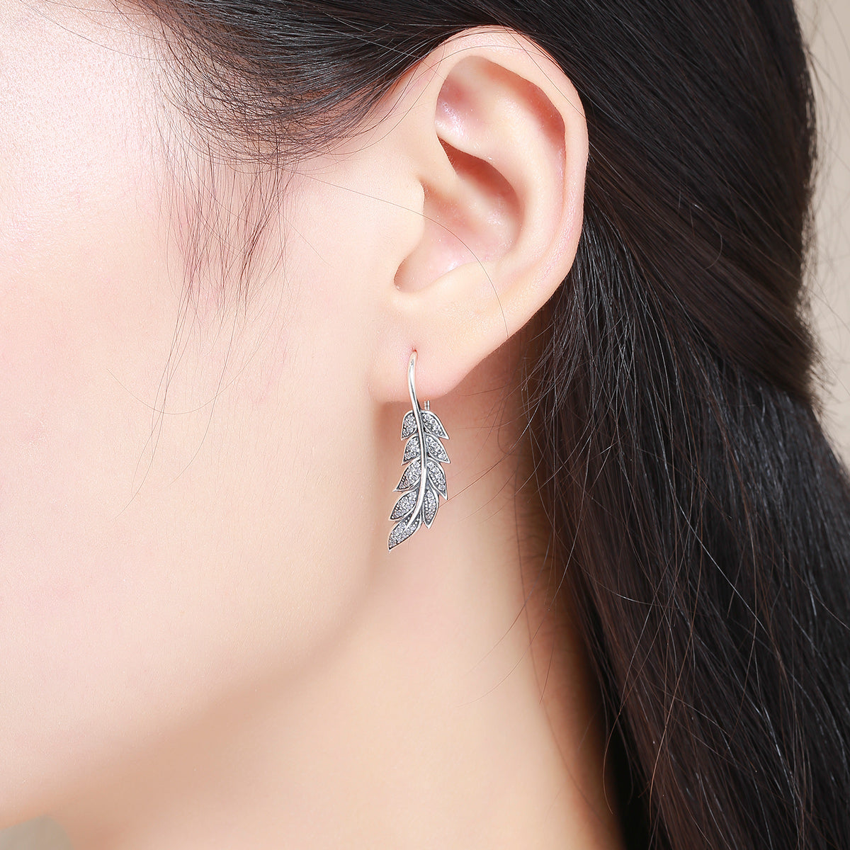 925 Sterling Silver Earrings with Pavé Setting CZ