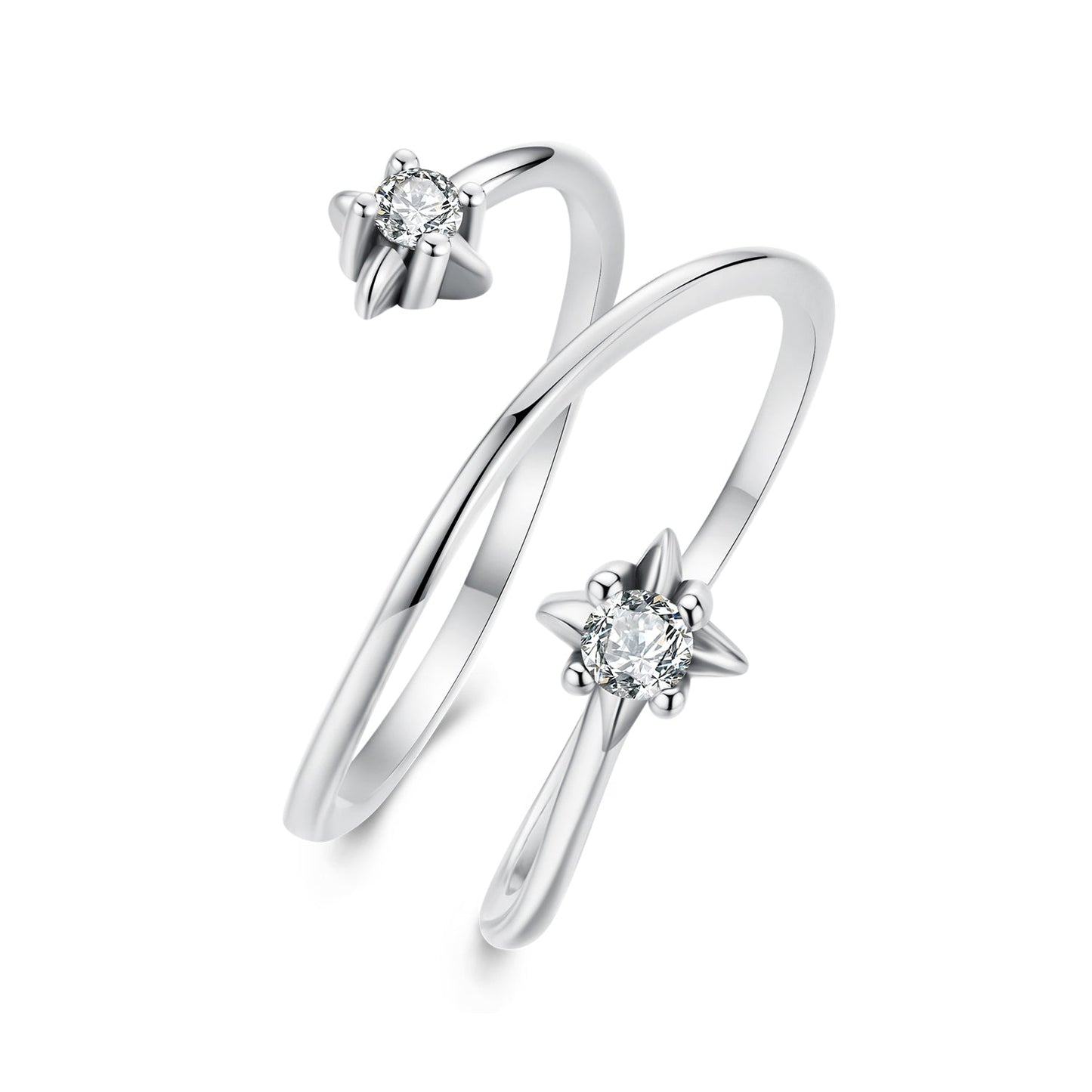 925 Sterling Silver Pavé Setting CZ Oxidized Ring for Women