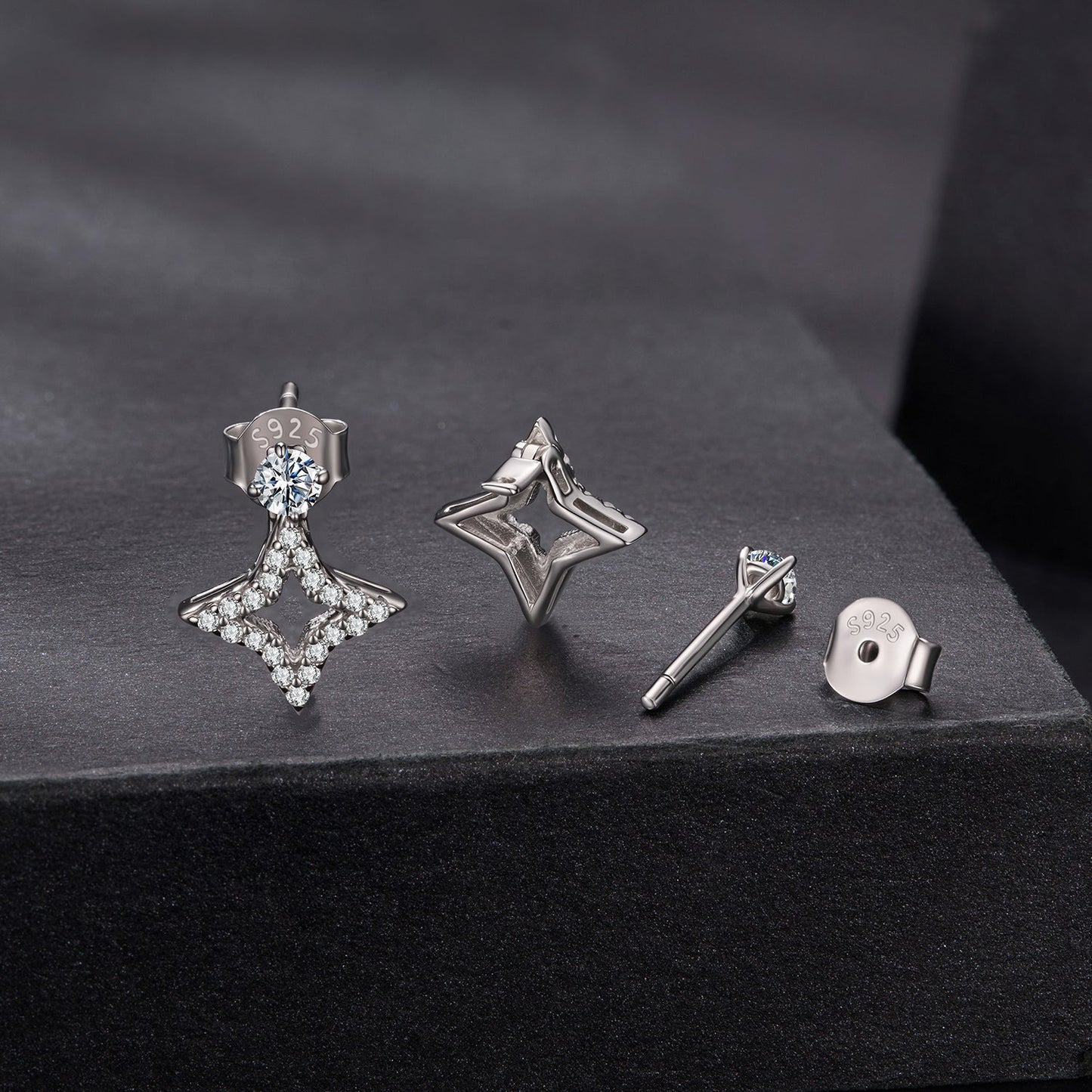 925 Sterling Silver Moissanite 0.1ct Earrings for Women