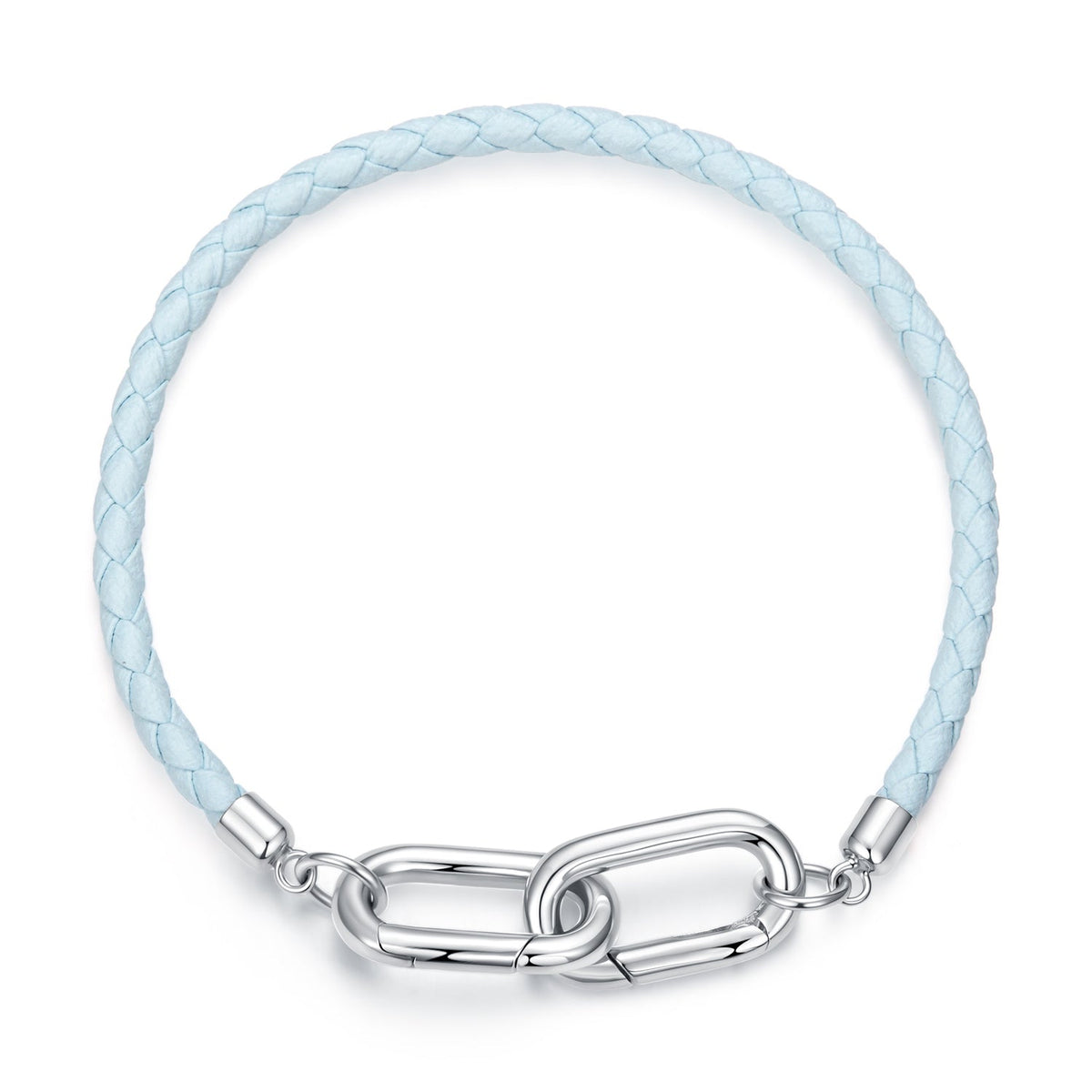 925 Sterling Silver White Gold Plated Hand Rope 17cm Bracelet for Women