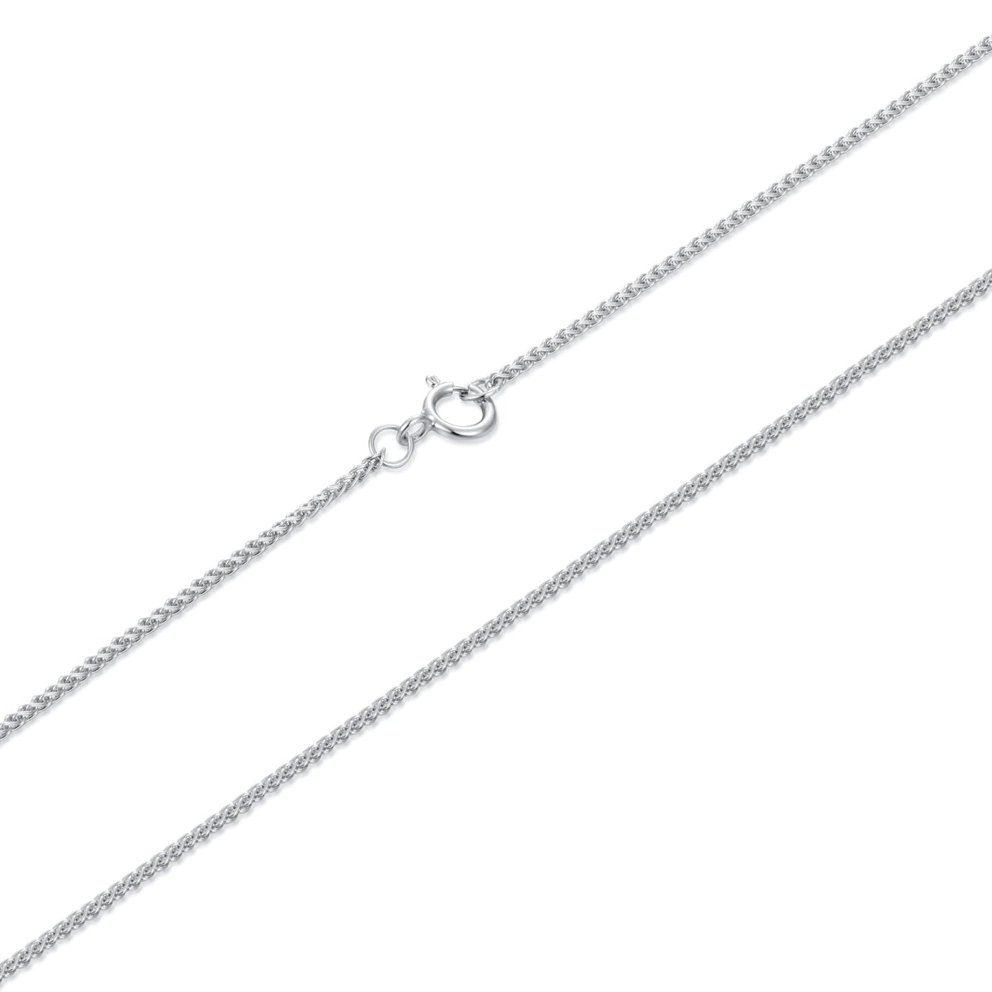 925 Sterling Silver + Plated White Gold 40cm Necklace