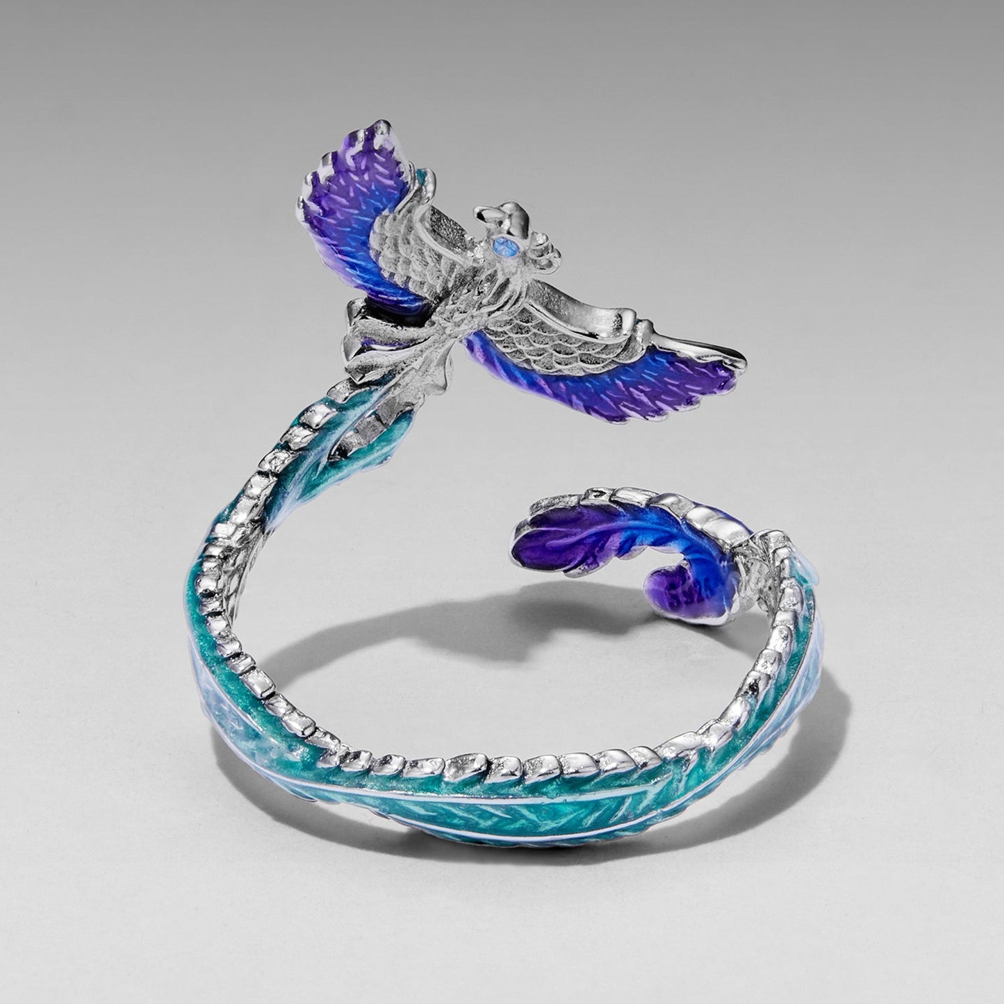 925 Sterling Silver Enamel Adjustable Ring for Women