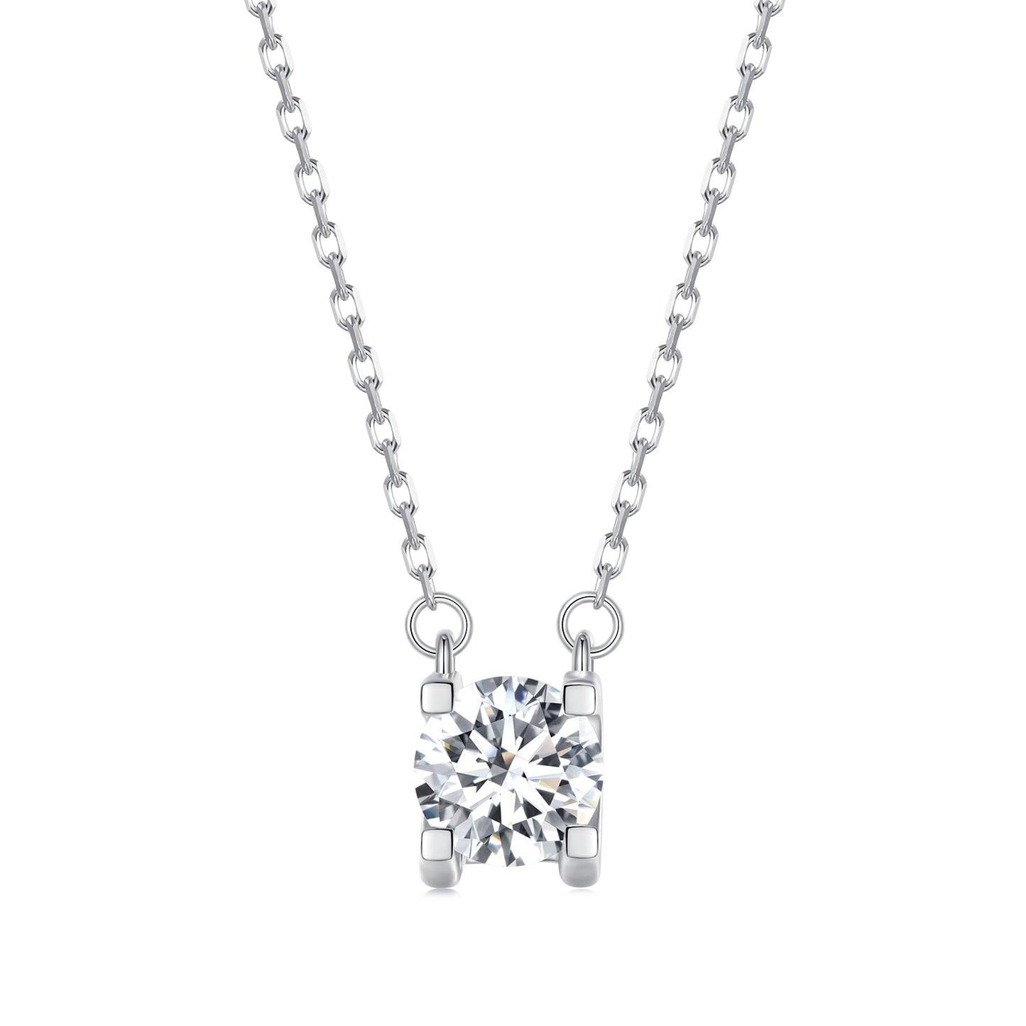 925 Sterling Silver 0.65 Carat Moissanite Necklace for Women