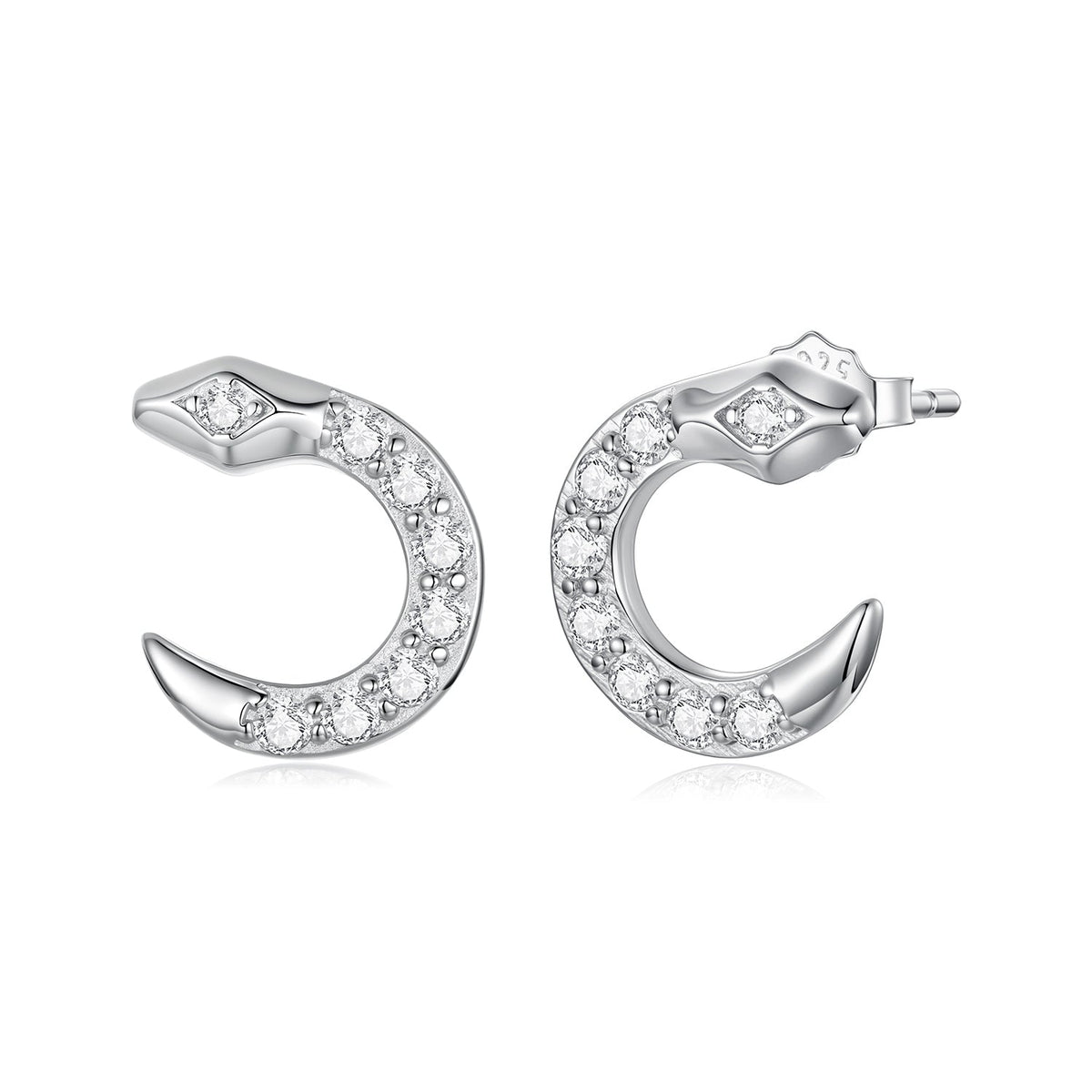 925 Sterling Silver White Gold Plated CZ Pavé 1.2*1.1cm Earrings for Women