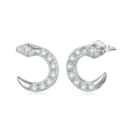 925 Sterling Silver White Gold Plated CZ Pavé 1.2*1.1cm Earrings for Women