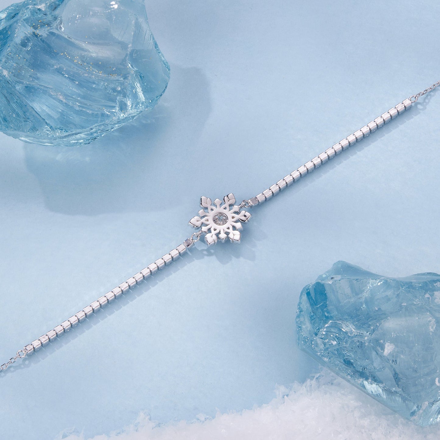 925 Sterling Silver Adjustable Bracelet with Pavé Setting CZ and White Gold Plating for Women