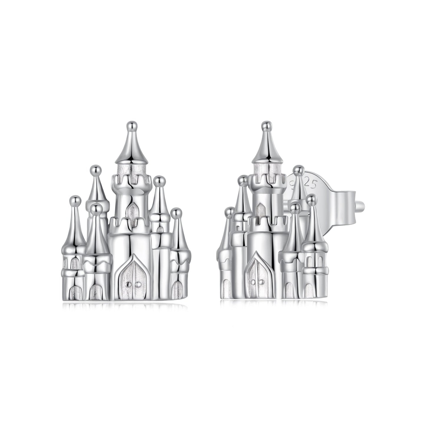 925 Sterling Silver Plated White Gold Earrings for Women, Size 1.3*1.0cm