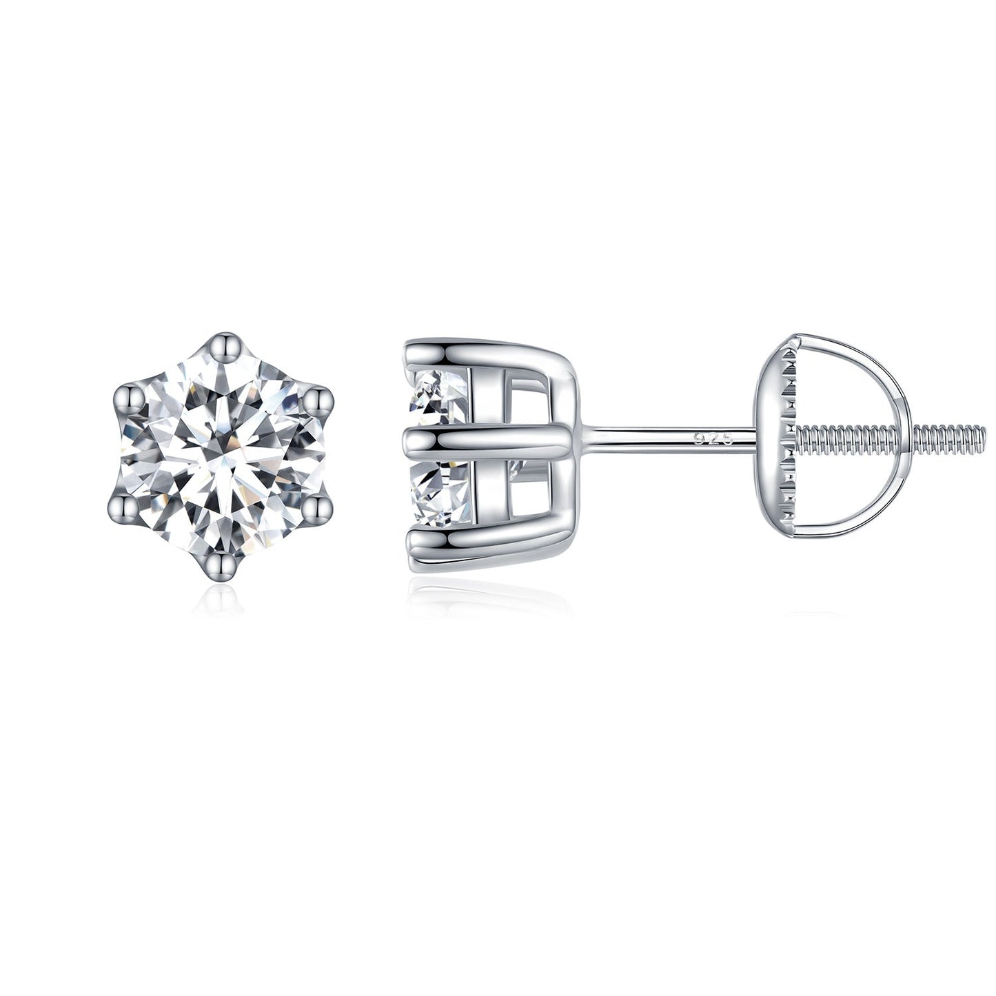 925 Sterling Silver Pavé Set CZ Earrings for Women - 0.5x0.5 cm