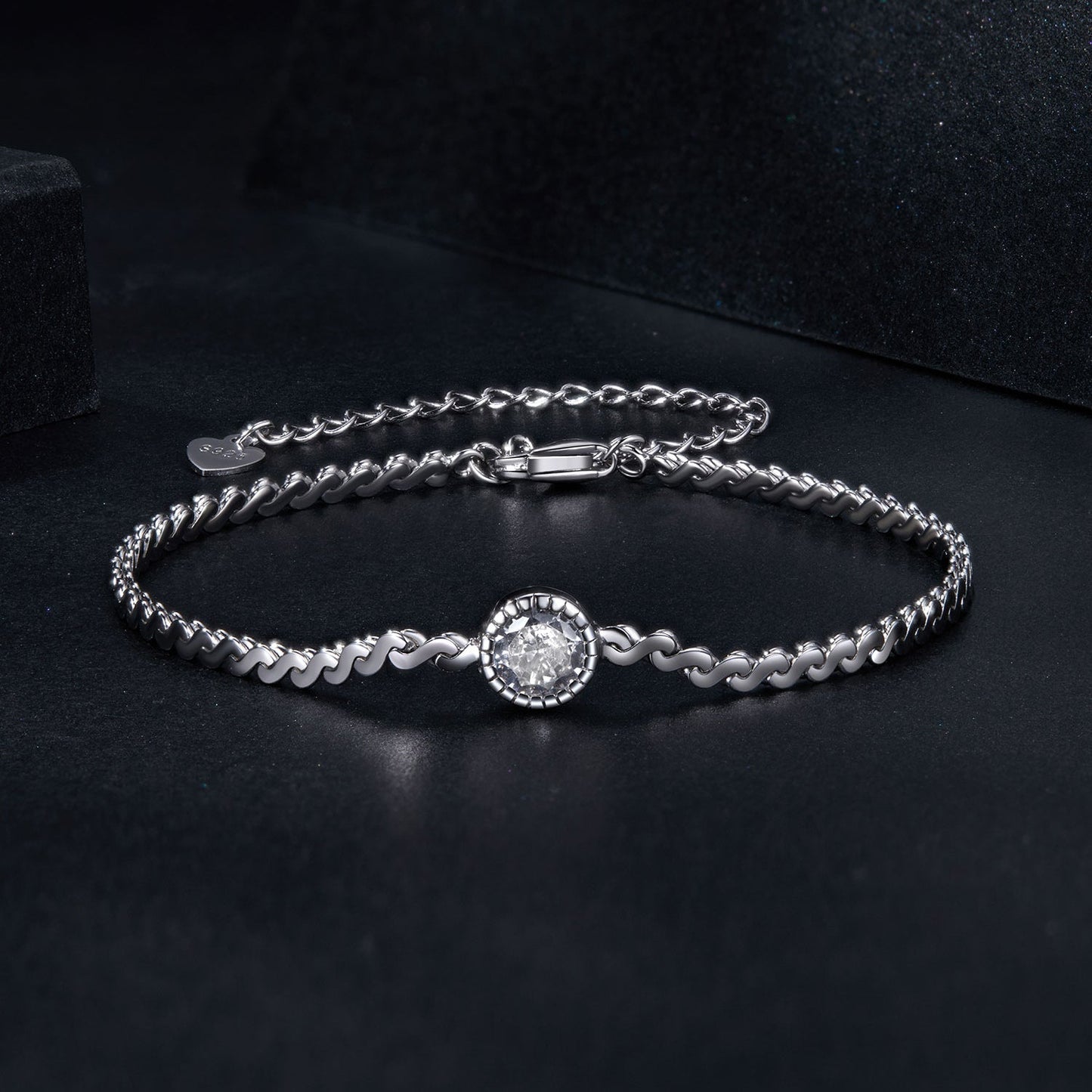 S925 Sterling Silver 5.0mm Moissanite Bracelet for Women