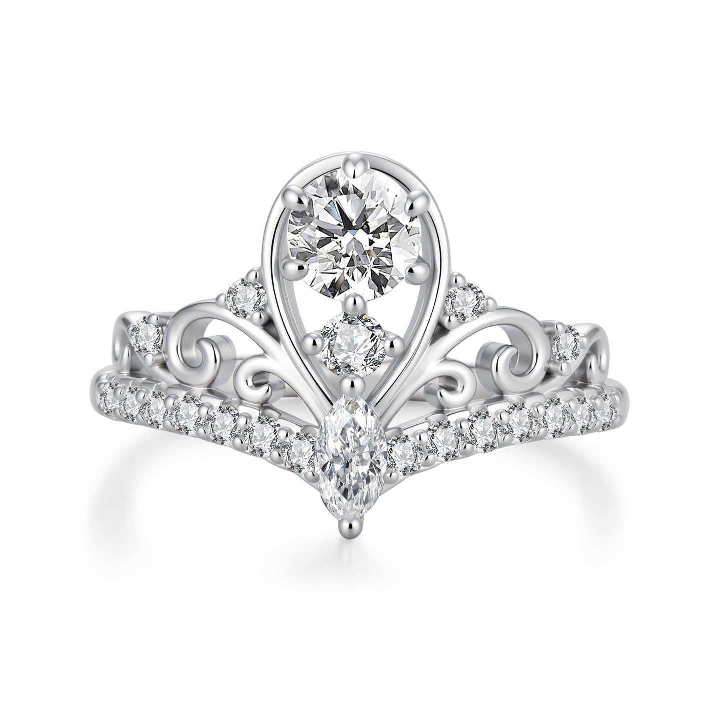 925 Sterling Silver 0.5 Carat Moissanite Ring in Size 6 for Women