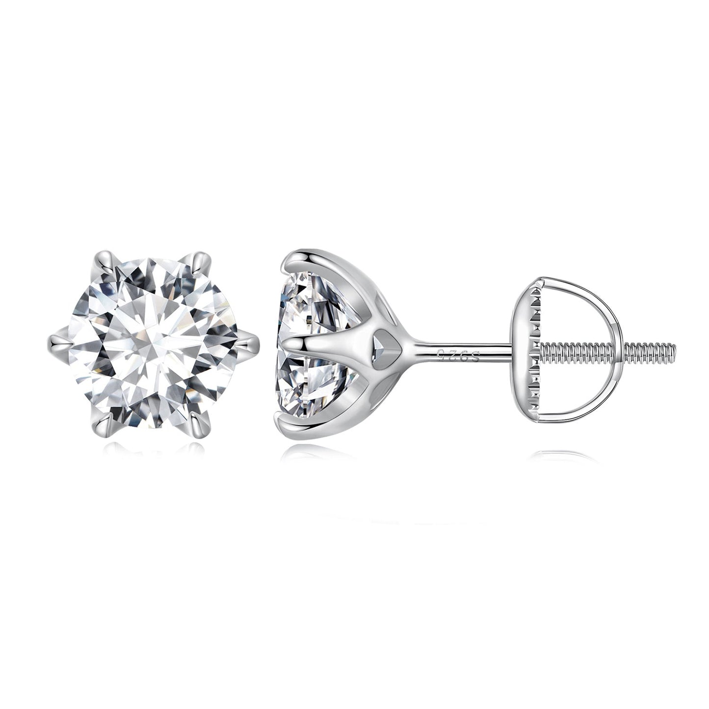 S925 Sterling Silver 2.00 Carat Moissanite Earrings for Women