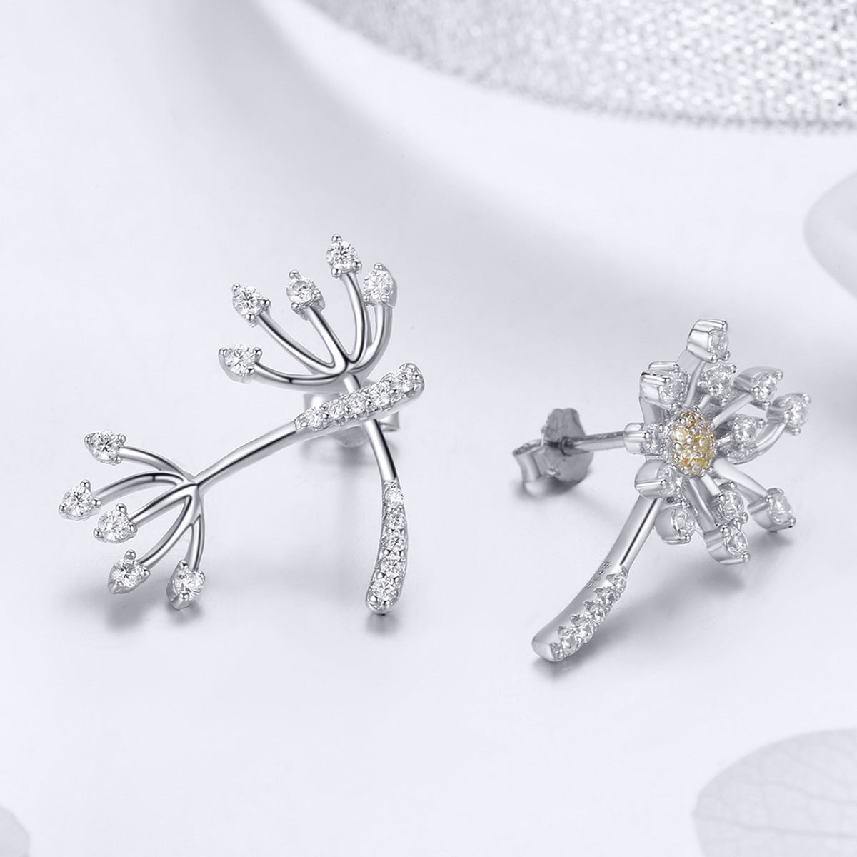 925 Sterling Silver Jewelry Set with Pavé Setting CZ, 2.0*1.4cm