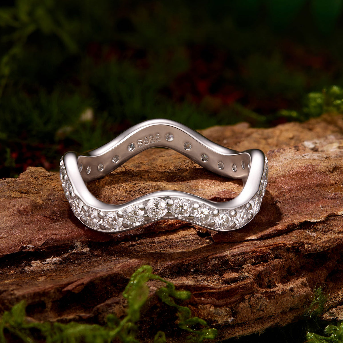 925 Sterling Silver White Gold Plated Moissanite Size 6 Ring for Women