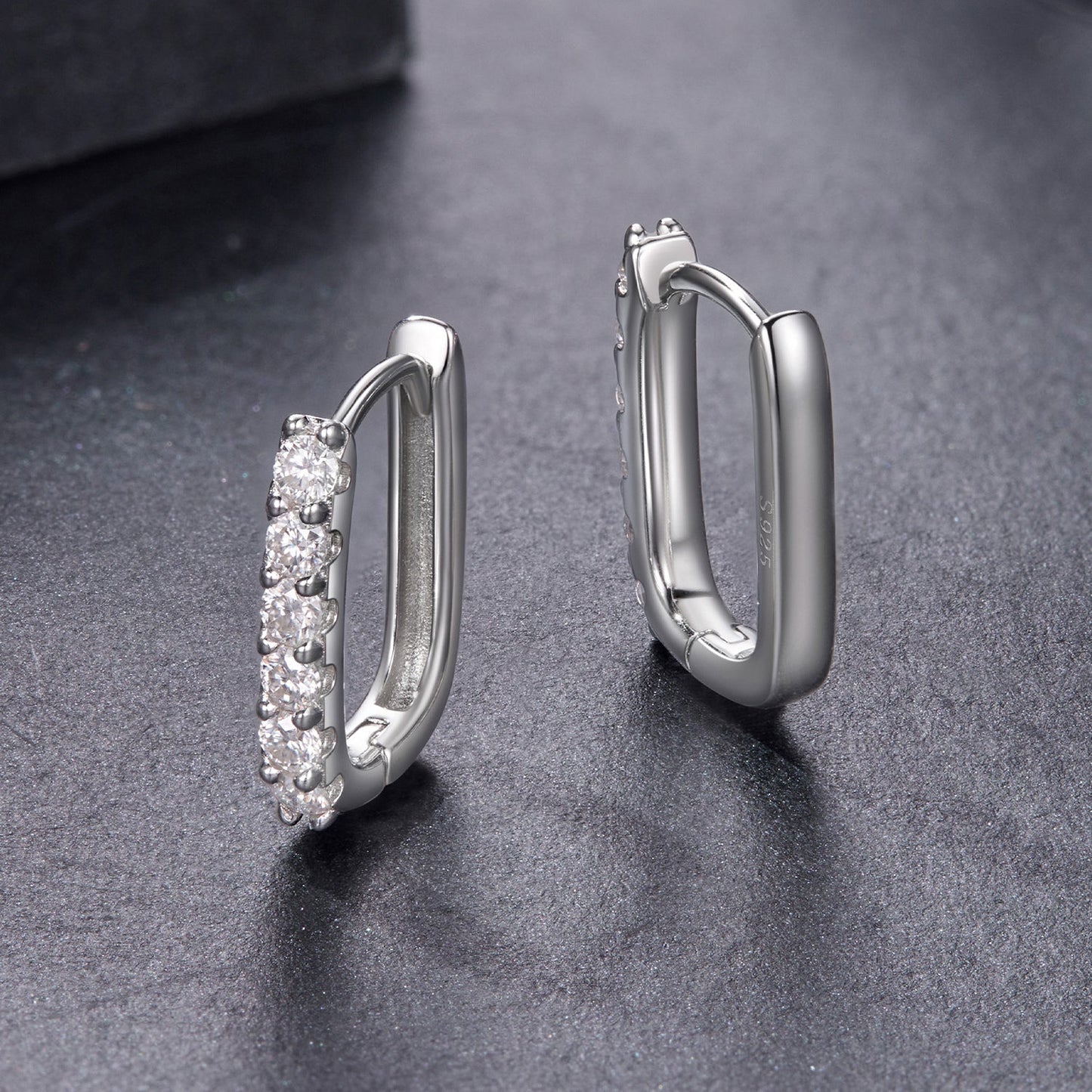 925 Sterling Silver Moissanite Earrings 1.4cm for Women