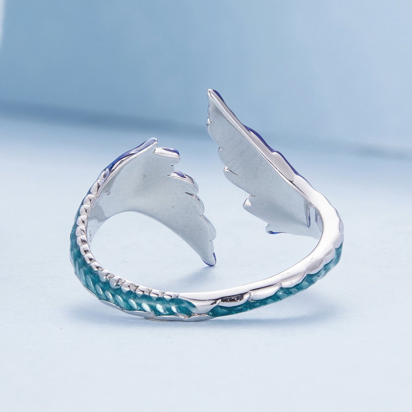 925 Sterling Silver Enamel Ring Size 9.0 for Women