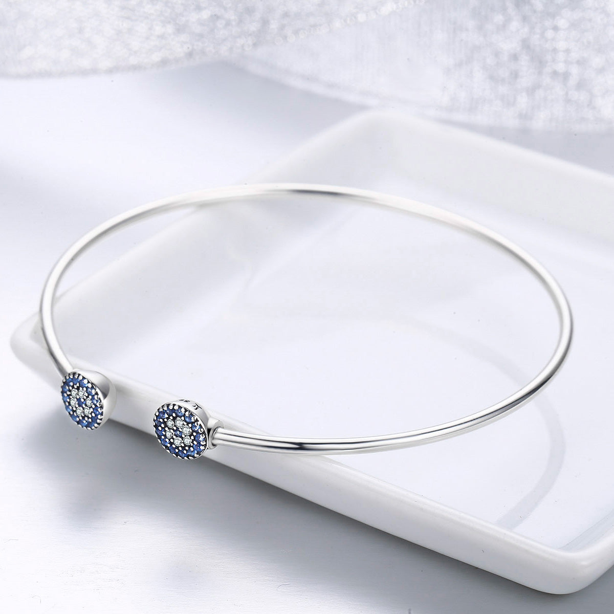 925 Sterling Silver Bracelet with Outer Diameter 6cm and Wall Thickness 0.2cm for Women