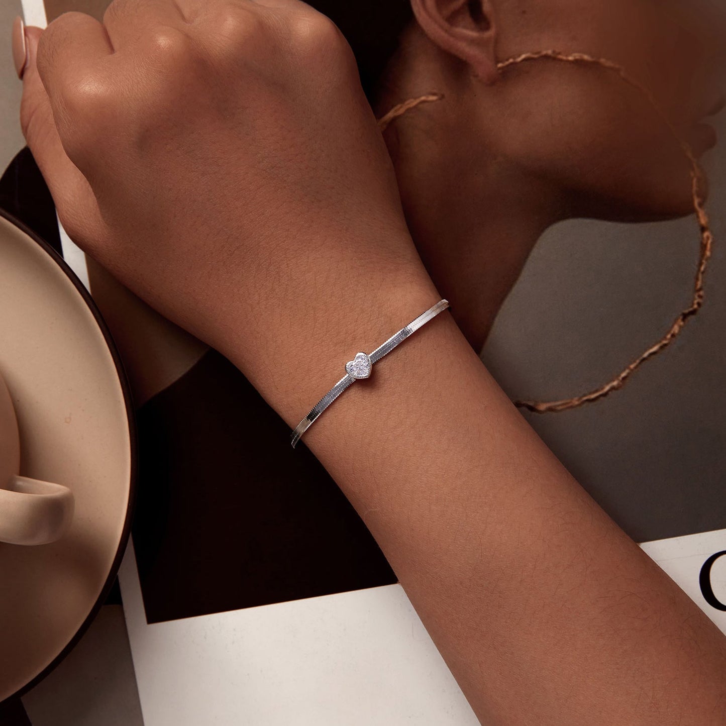 925 Sterling Silver Pavé CZ Bracelet for Women