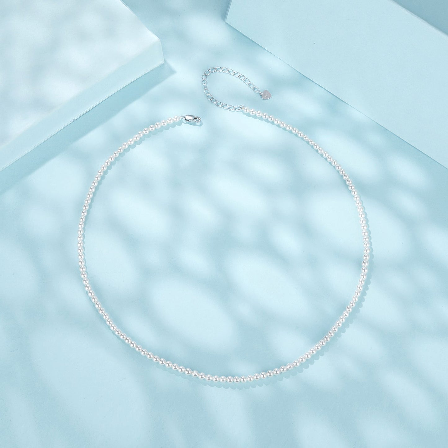 925 Sterling Silver White Gold Plated Necklace with Quality Shell Pearl for Women