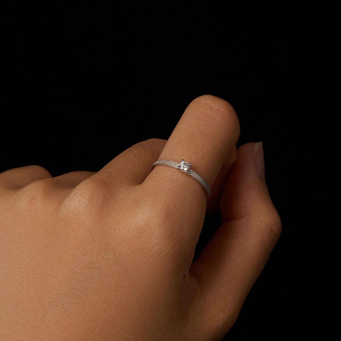 925 Sterling Silver & Moissanite Size 6 Ring with 0.1ct Moissanite